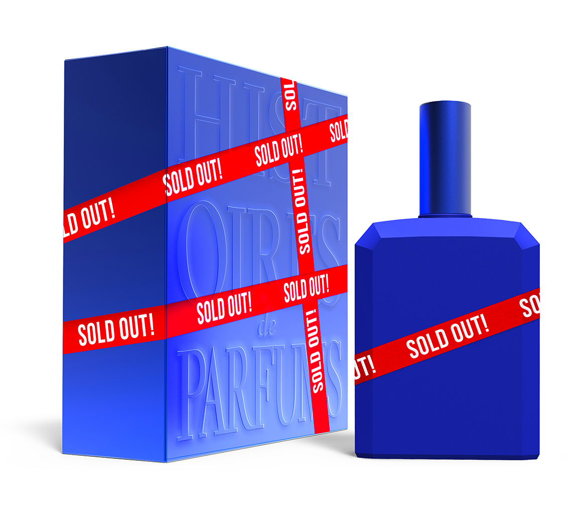 A perfume bottle of This is note a blue bottle 1/.8, Sold Out! Le Parfum - 115ml next to its packaging box.